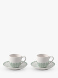Villeroy & Boch porcelain espresso cup and saucer set with floral design, 70ml, set of two (British brand)