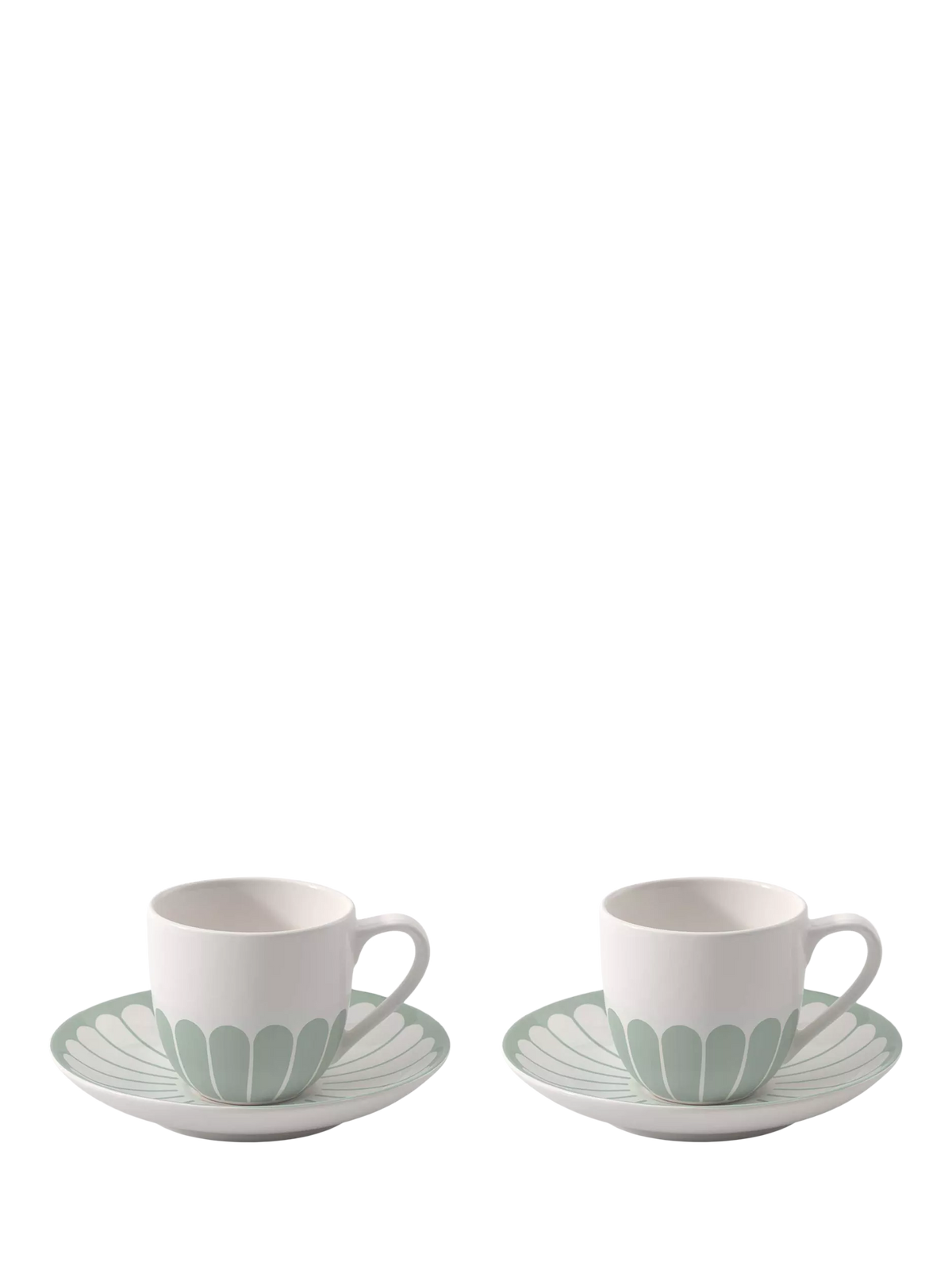 Villeroy & Boch porcelain espresso cup and saucer set with floral design, 70ml, set of two (British brand)