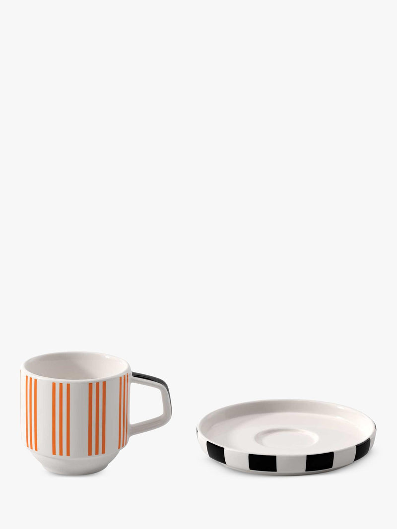 Villeroy & Boch Memphis Multi porcelain espresso cup and saucer 60ml (British brand)