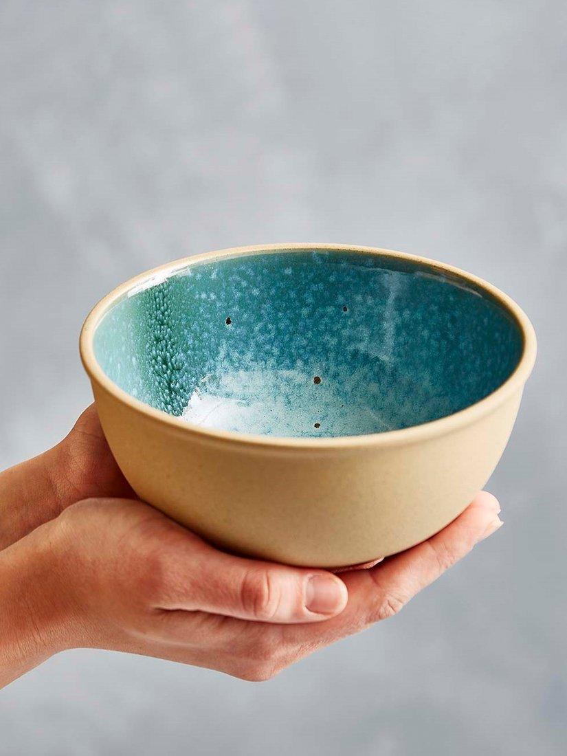Portmeirion Minerals stoneware cereal bowl 15.2cm jade - British product