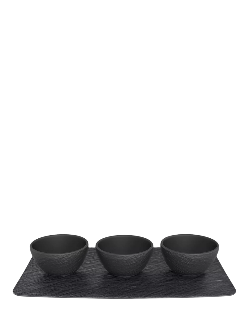 Villeroy Boch Manufacture Rock Porcelain Dip Set 4 Piece - Black