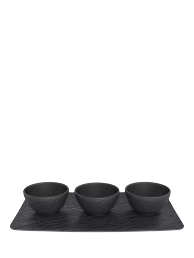 John Lewis Villeroy Boch Manufacture Rock Porcelain Dip Set 4 Piece- Buy online at McGrocer
