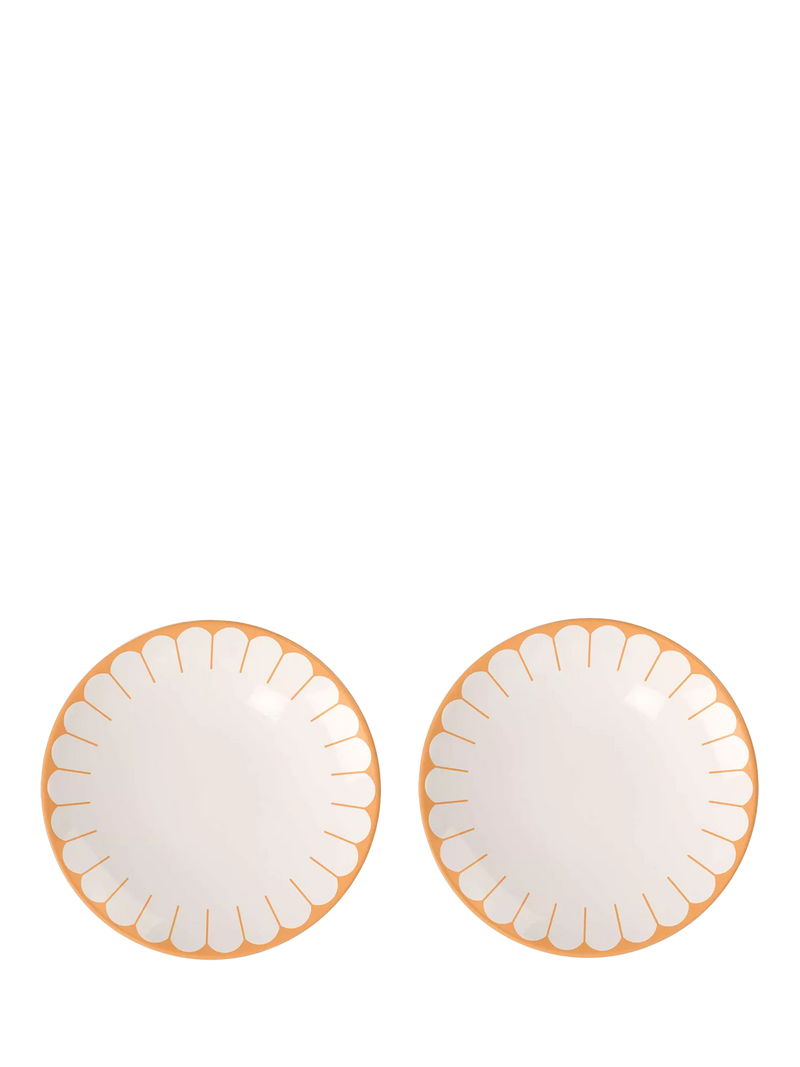 Villeroy & Boch porcelain breakfast plates with floral design, set of 2, 21cm diameter (British brand)
