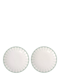 Villeroy & Boch green floral porcelain dinner plates, set of two, 26cm (British brand)