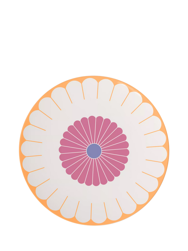 Porcelain Round Serving Platter with Floral Pattern, 31cm, Couleur