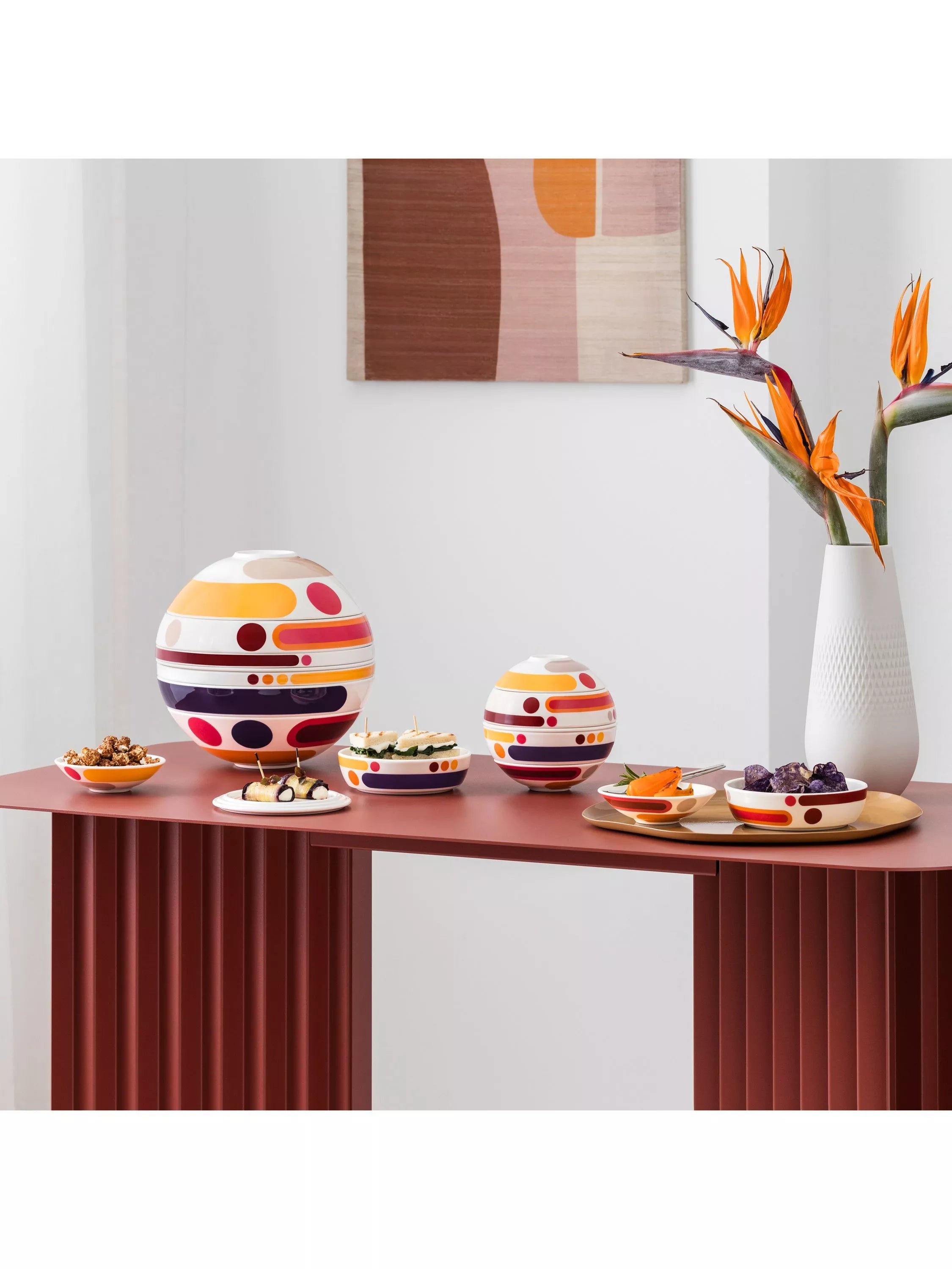 5-Piece Stacking Porcelain Aperitif and Snack Bowl Set