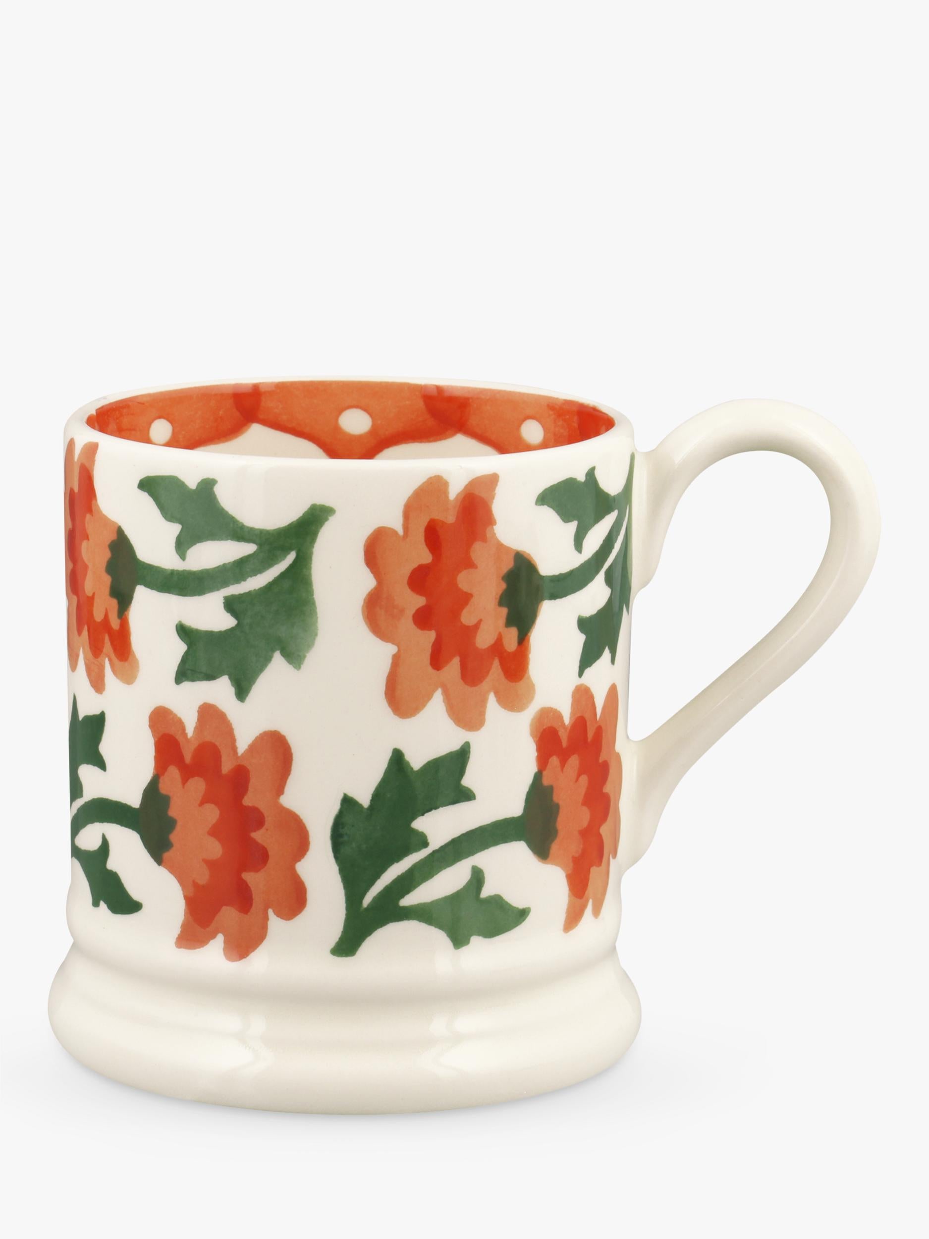 Chrysanthemum Pattern Half Pint Earthenware Mug 300ml