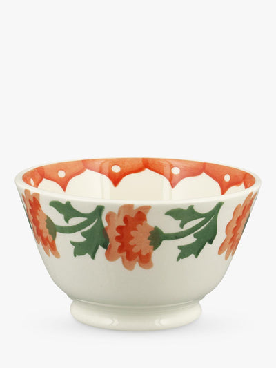 John Lewis Small Footed Earthenware Bowl with Chrysanthemum Print 12.5cm Orange- Buy online at McGrocer