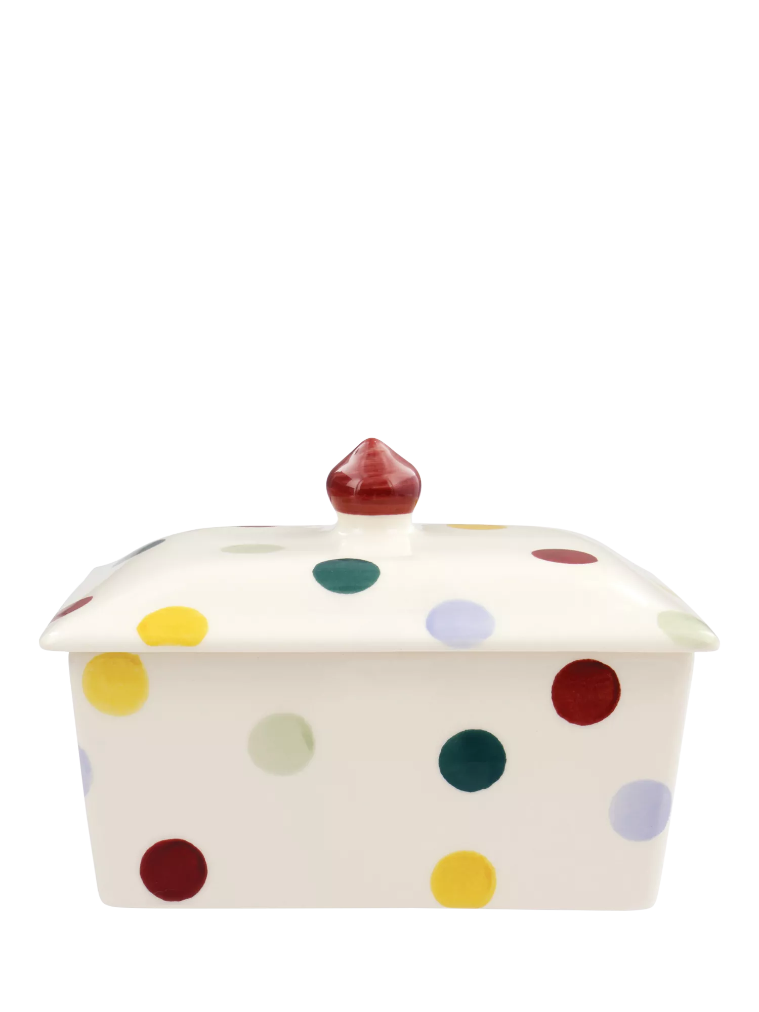Emma Bridgewater Polka Dot earthenware butter dish, UK version
