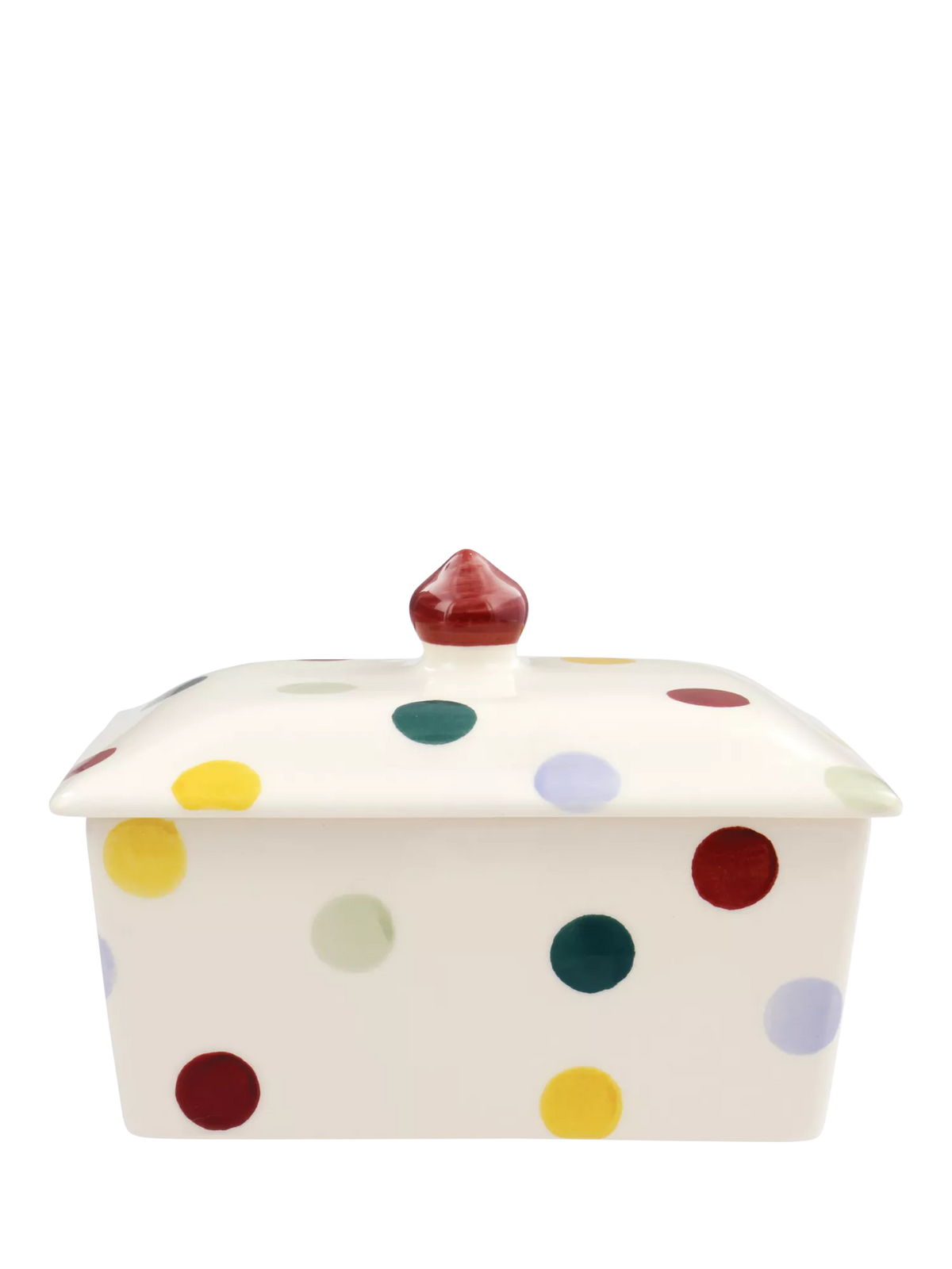 Emma Bridgewater Polka Dot earthenware butter dish, UK version