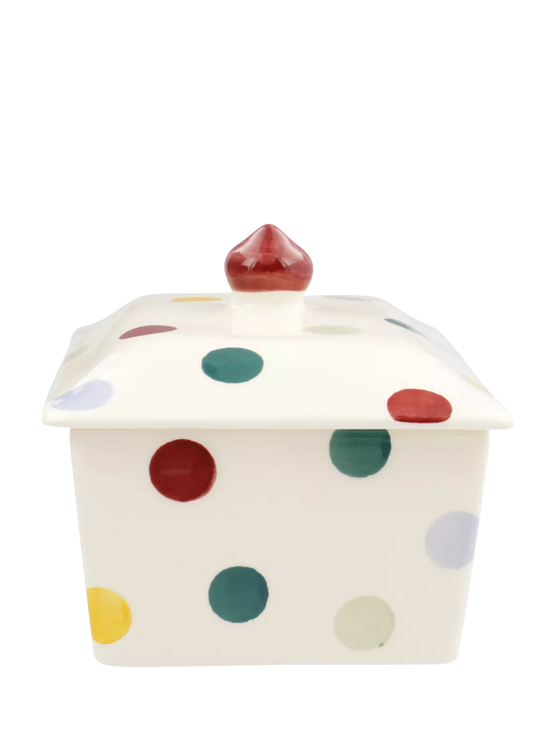 Emma Bridgewater Polka Dot earthenware butter dish, UK version