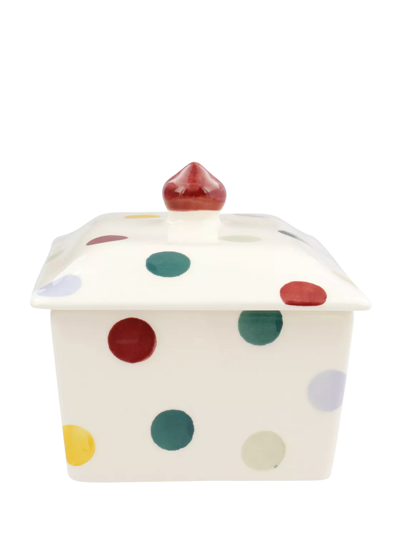 Emma Bridgewater Polka Dot earthenware butter dish, UK version