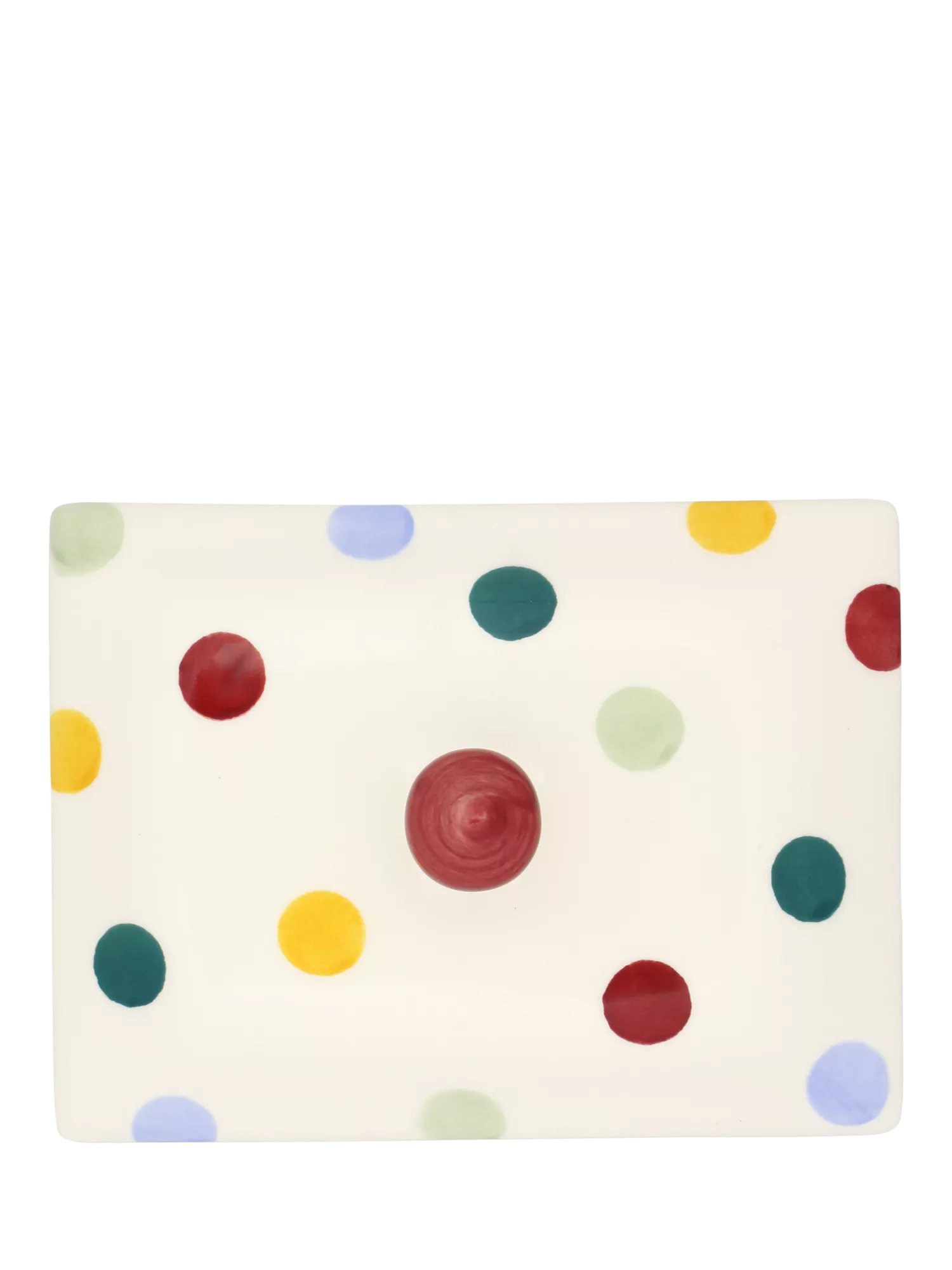 Emma Bridgewater Polka Dot earthenware butter dish, UK version