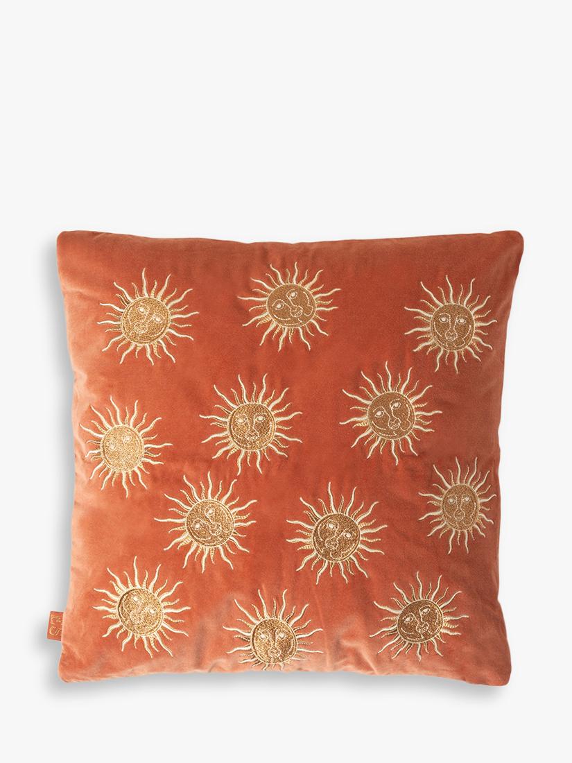 Elizabeth Scarlett Sun Goddess Rust cushion - British product