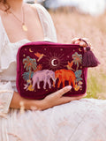 Elizabeth Scarlett elephant wash bag in ruby, imported from the UK