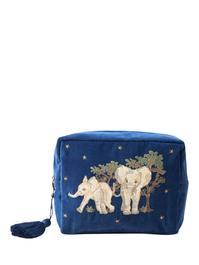 Elizabeth Scarlett Elephant wash bag in navy British product