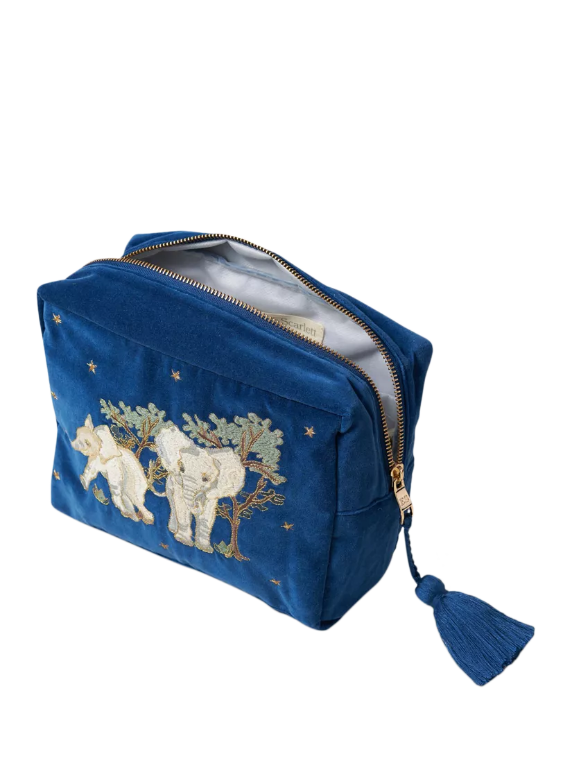 Elizabeth Scarlett Elephant wash bag in navy British product