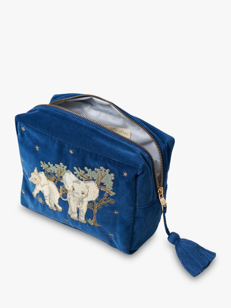 Elizabeth Scarlett Elephant wash bag in navy British product