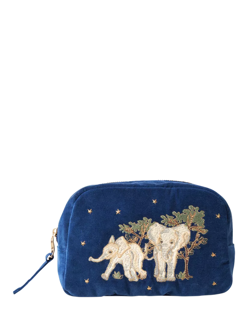 Elizabeth Scarlett elephant makeup bag navy, UK version