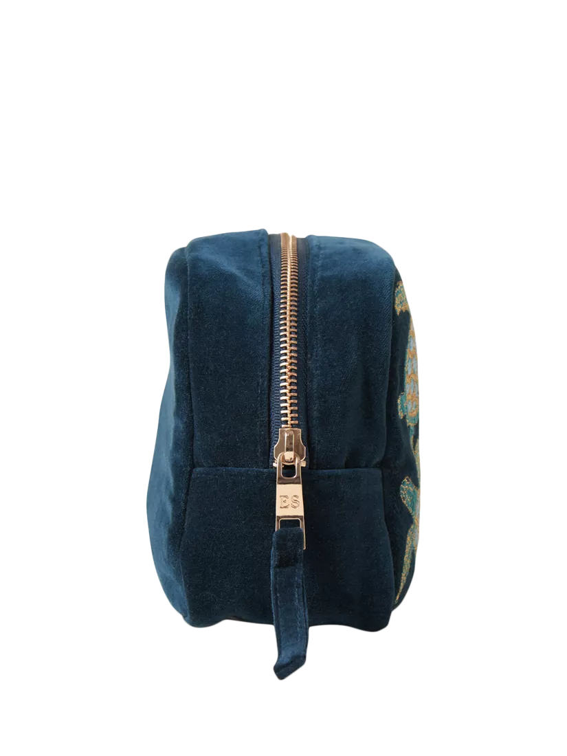 Elizabeth Scarlett Turtle Marine cosmetics bag in navy (British brand)