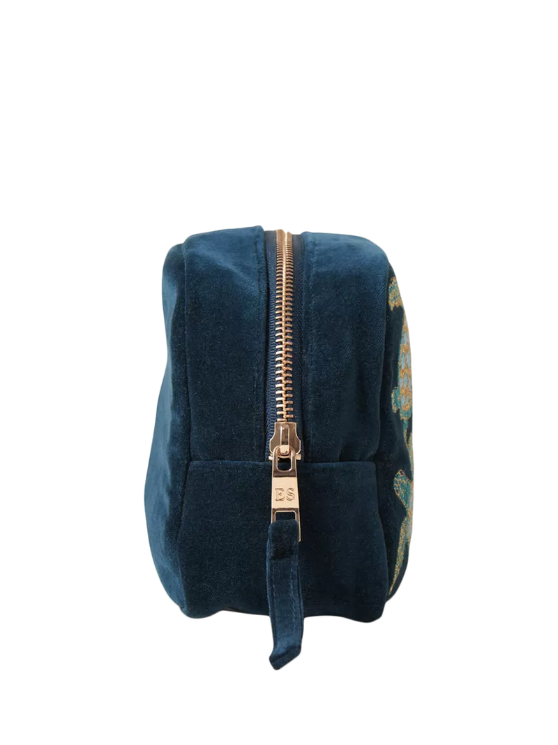 Elizabeth Scarlett Turtle Marine cosmetics bag in navy (British brand)