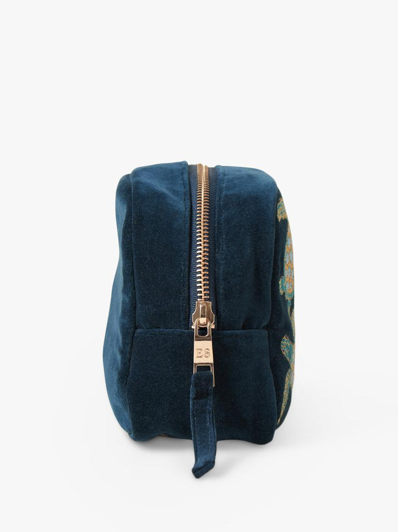 Elizabeth Scarlett Turtle Marine cosmetics bag in navy (British brand)
