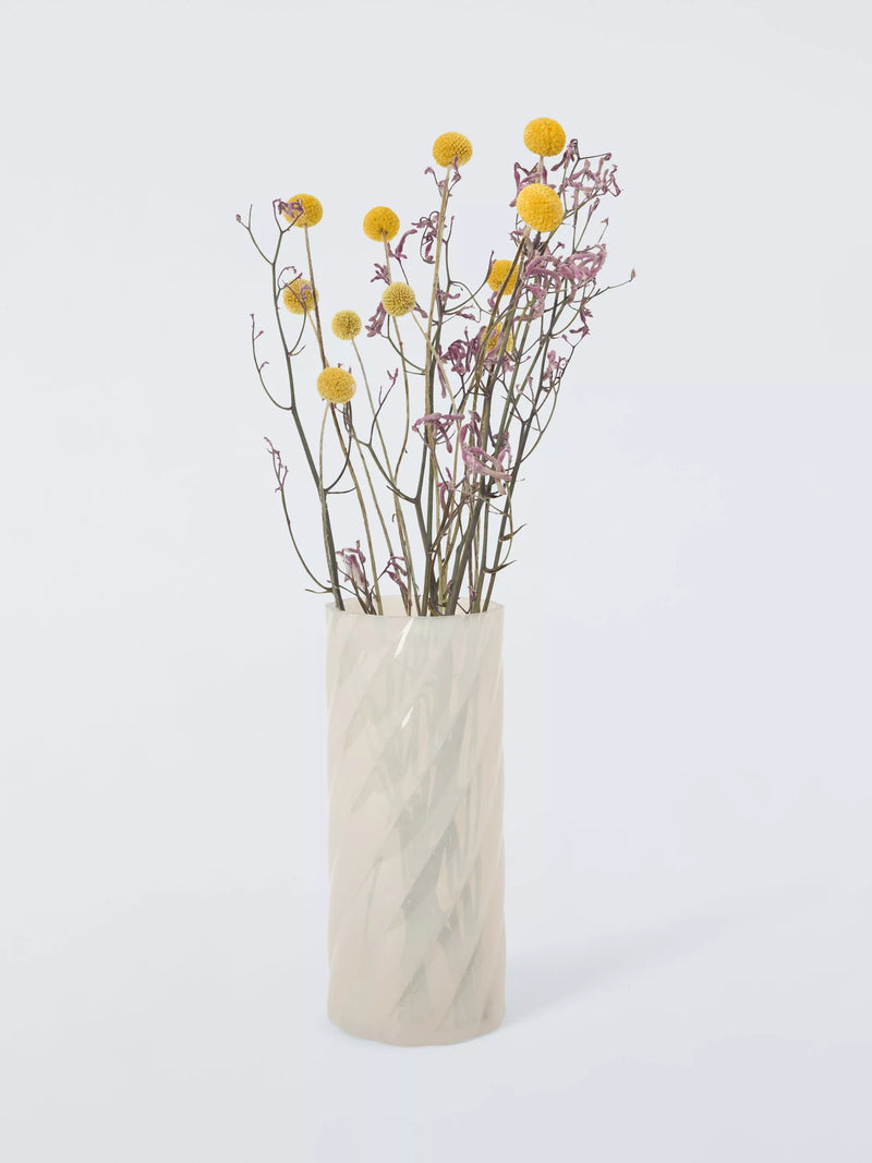 John Lewis opaque twisted glass vase 24cm, imported from the UK
