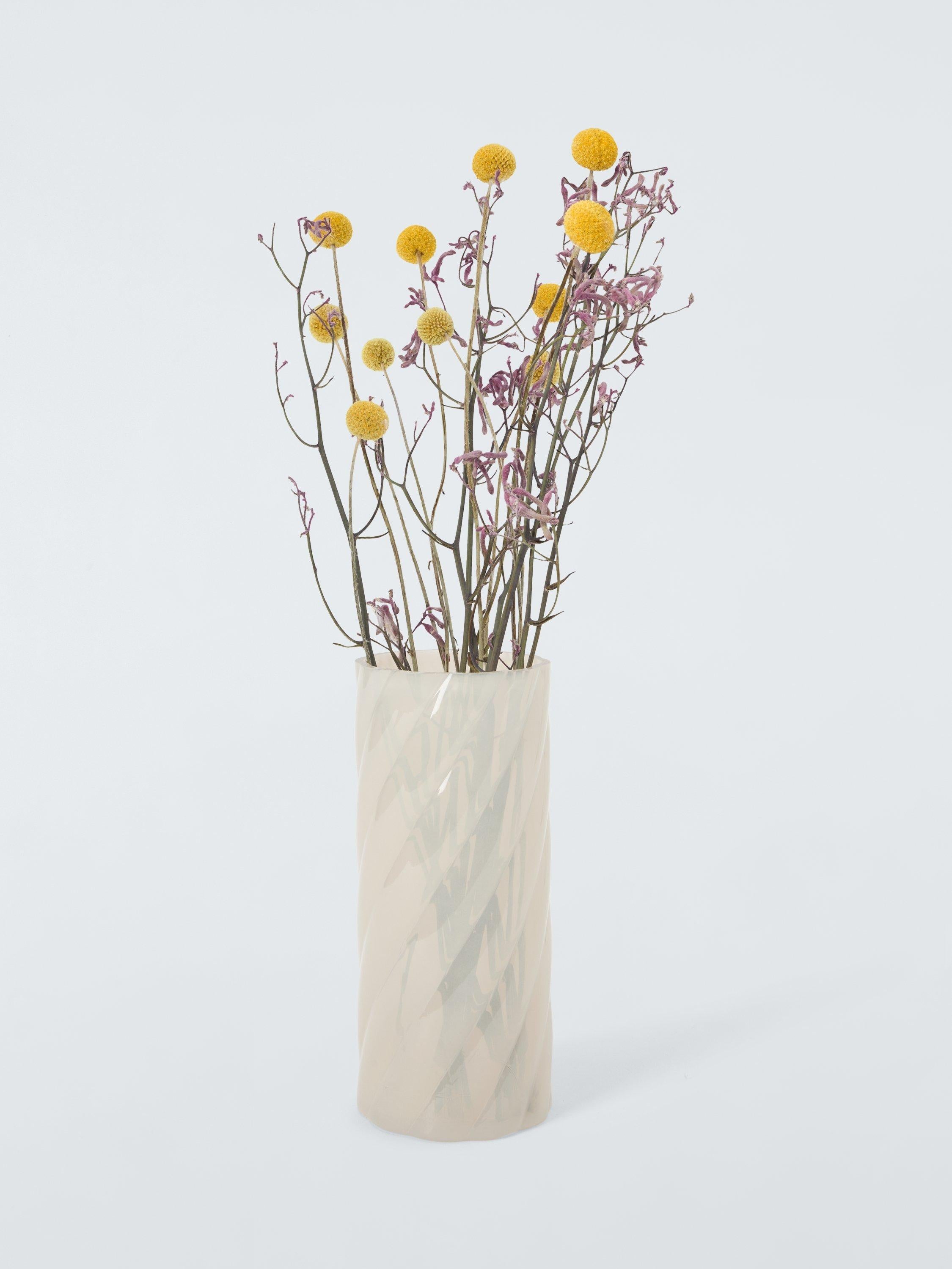 John Lewis opaque twisted glass vase 24cm, imported from the UK