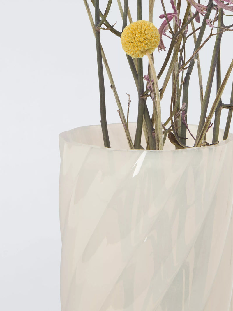 John Lewis opaque twisted glass vase 24cm, imported from the UK
