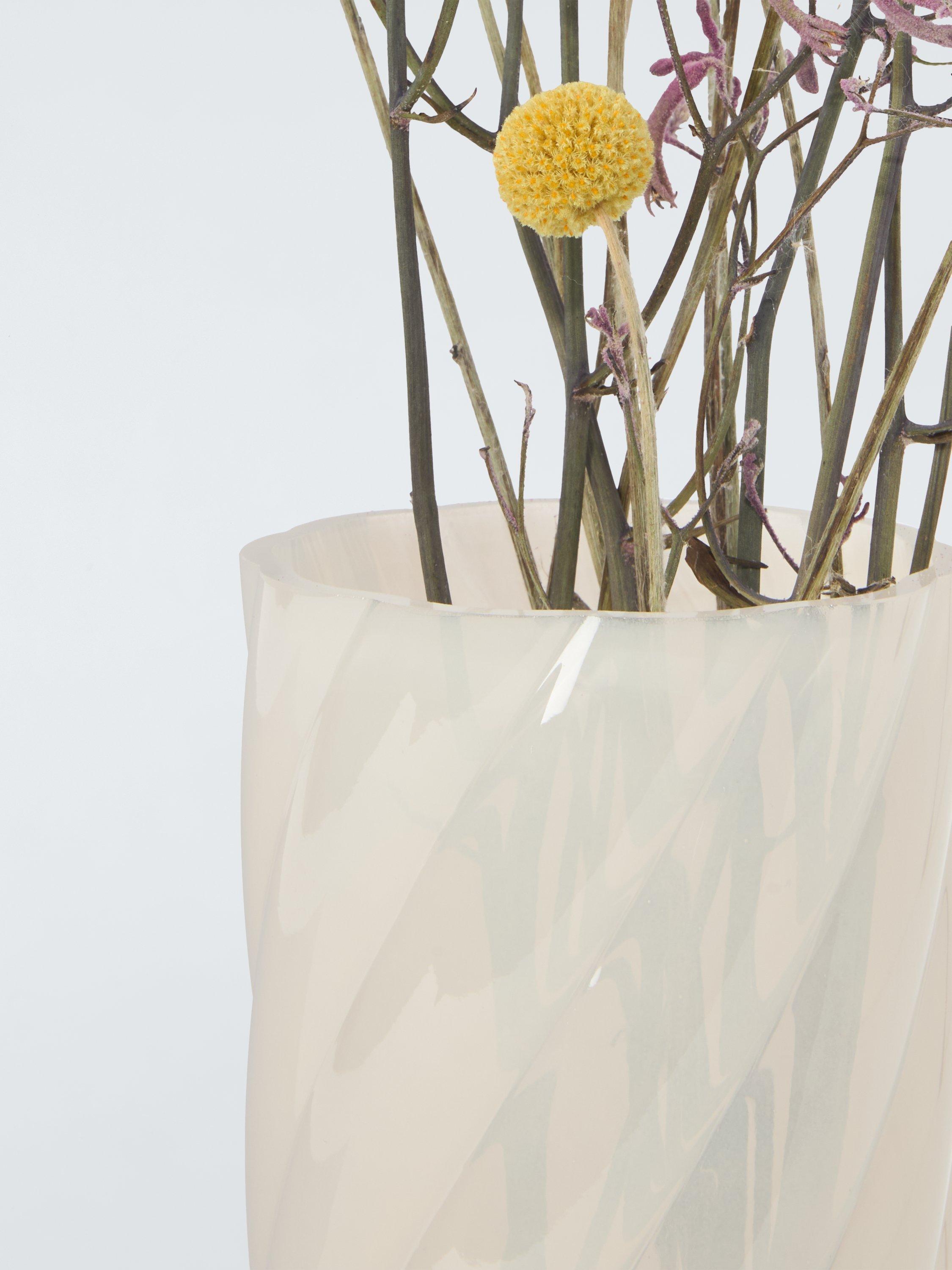 John Lewis opaque twisted glass vase 24cm, imported from the UK