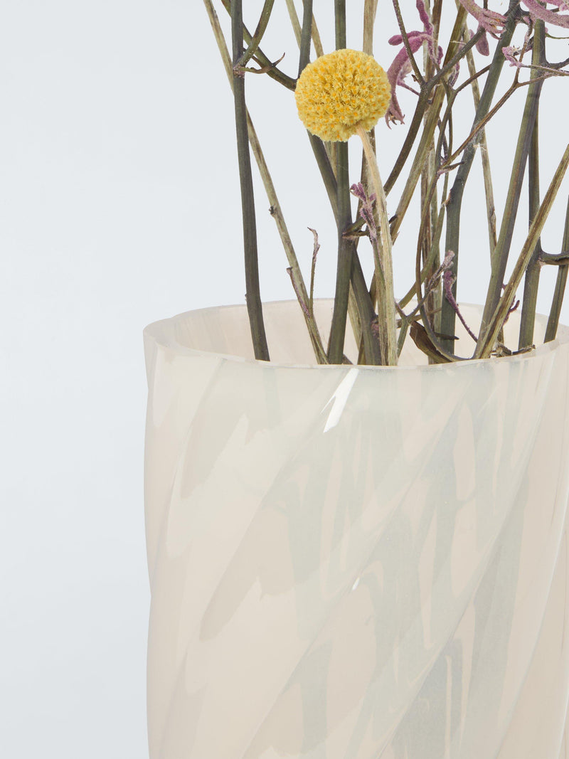 John Lewis opaque twisted glass vase 24cm, imported from the UK