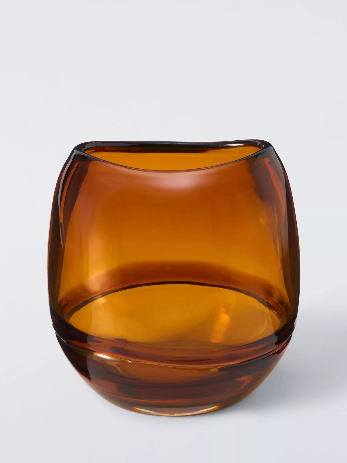 John Lewis glass vase amber H16cm, imported from the UK