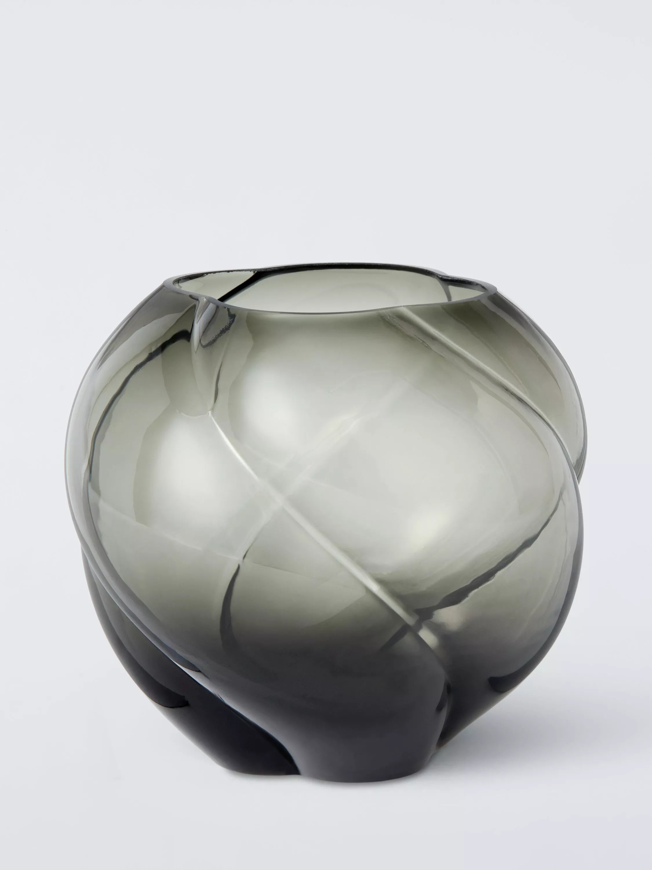 John Lewis Twist Optic glass vase grey H16cm - British product