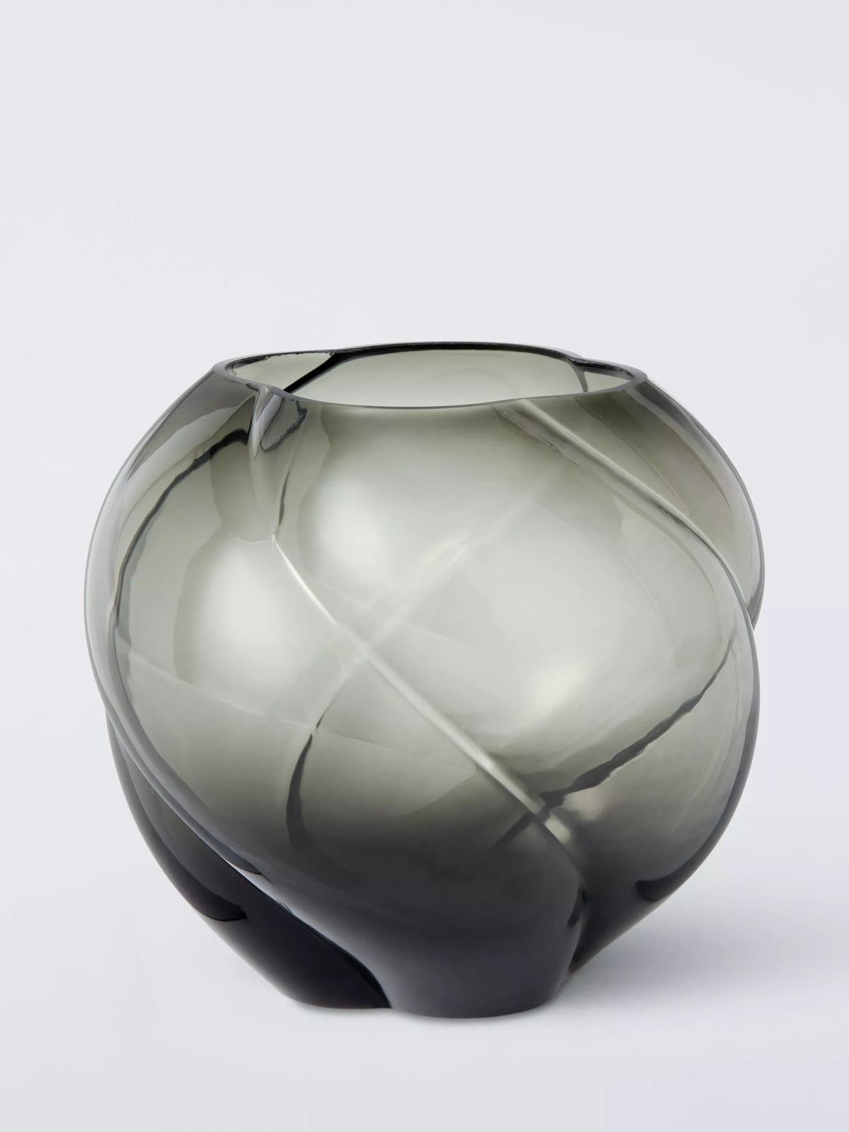 John Lewis Twist Optic glass vase grey H16cm - British product