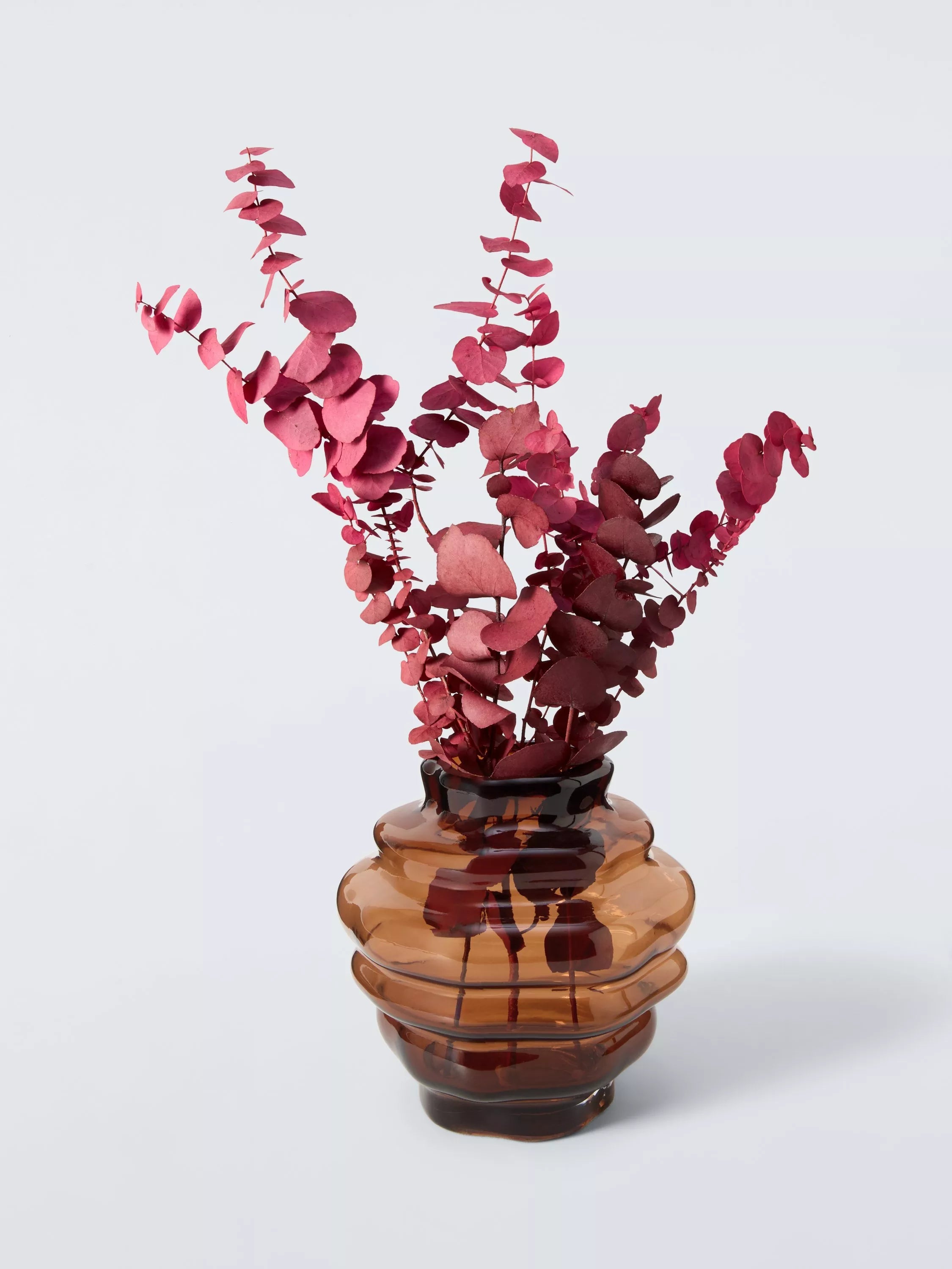 John Lewis amber glass vase 17cm, imported from the UK