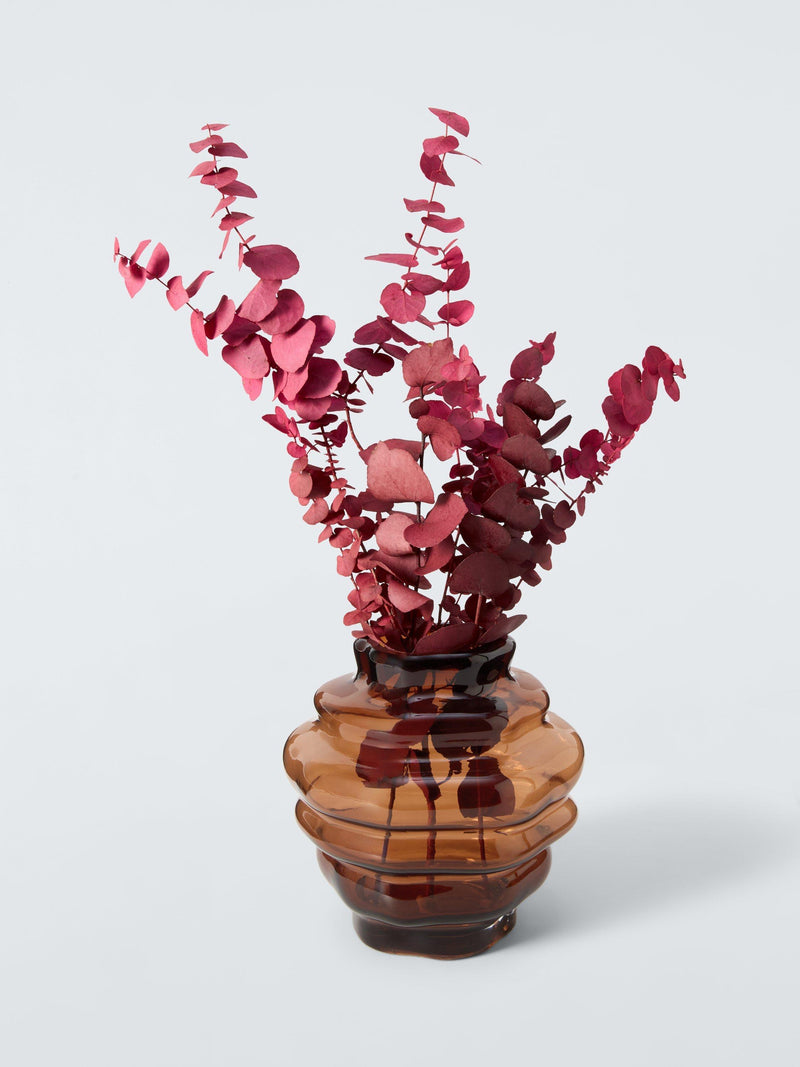 John Lewis amber glass vase 17cm, imported from the UK