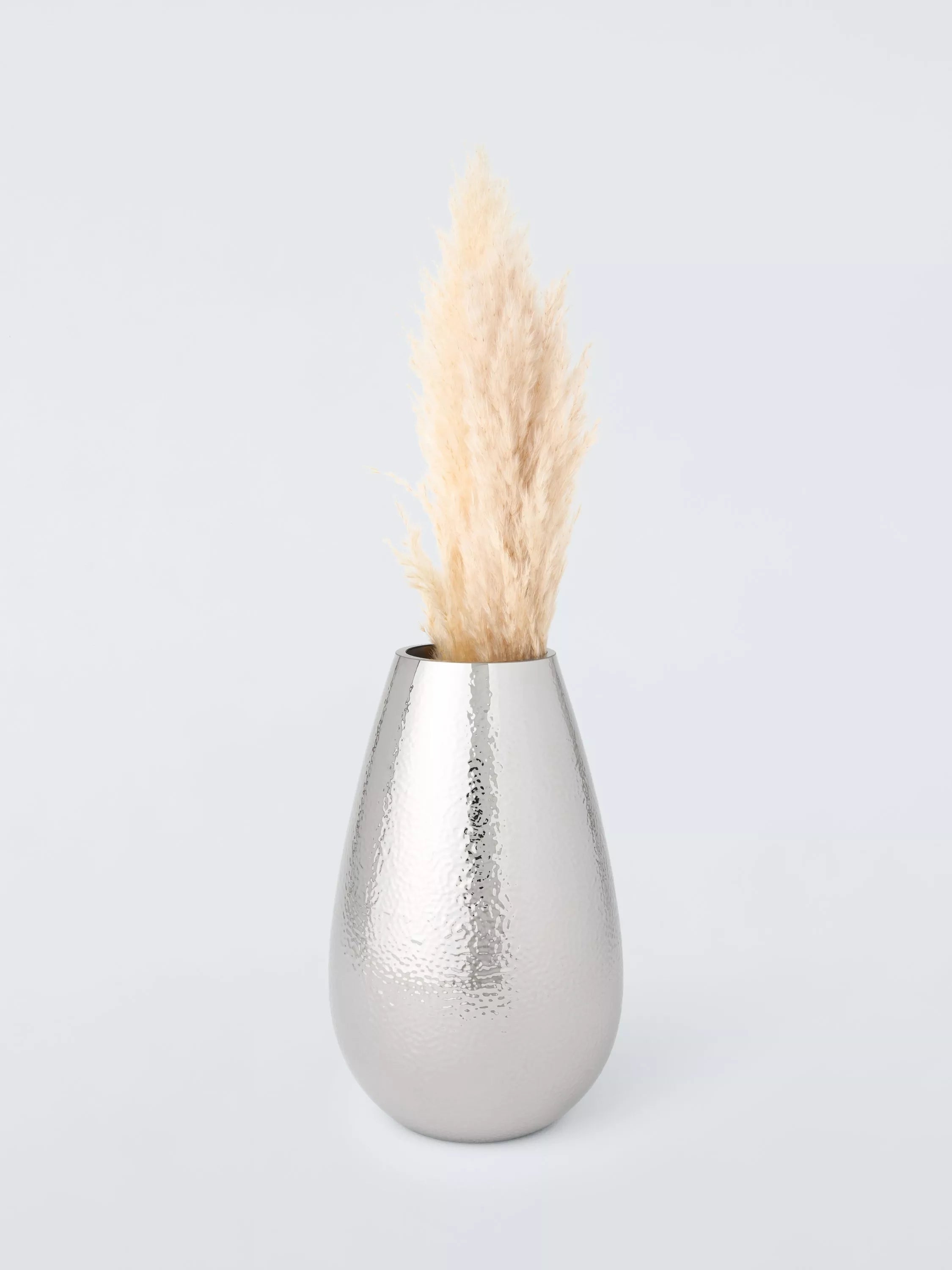 John Lewis hammered mirror glass vase 20cm, imported from the UK