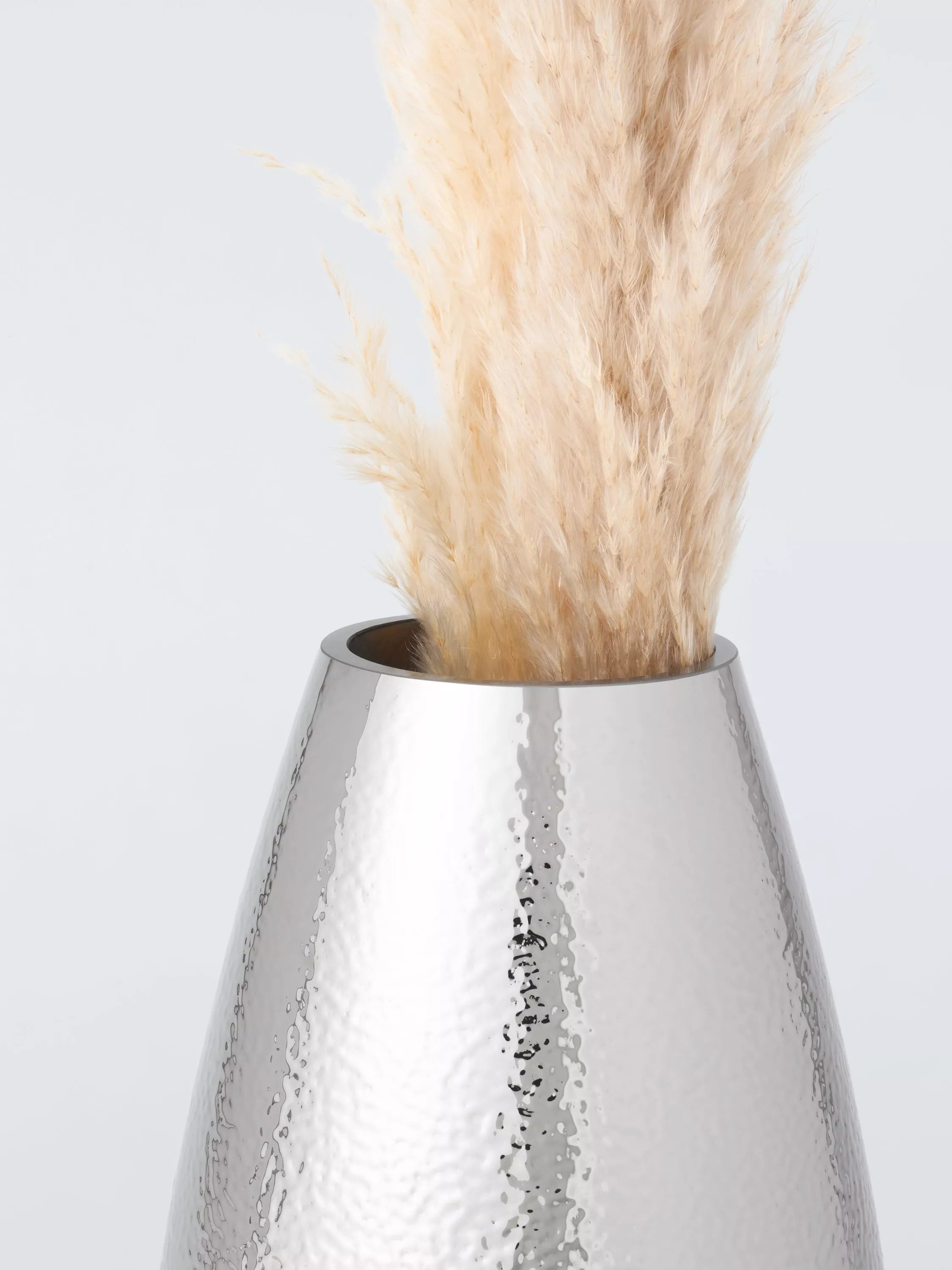John Lewis hammered mirror glass vase 20cm, imported from the UK