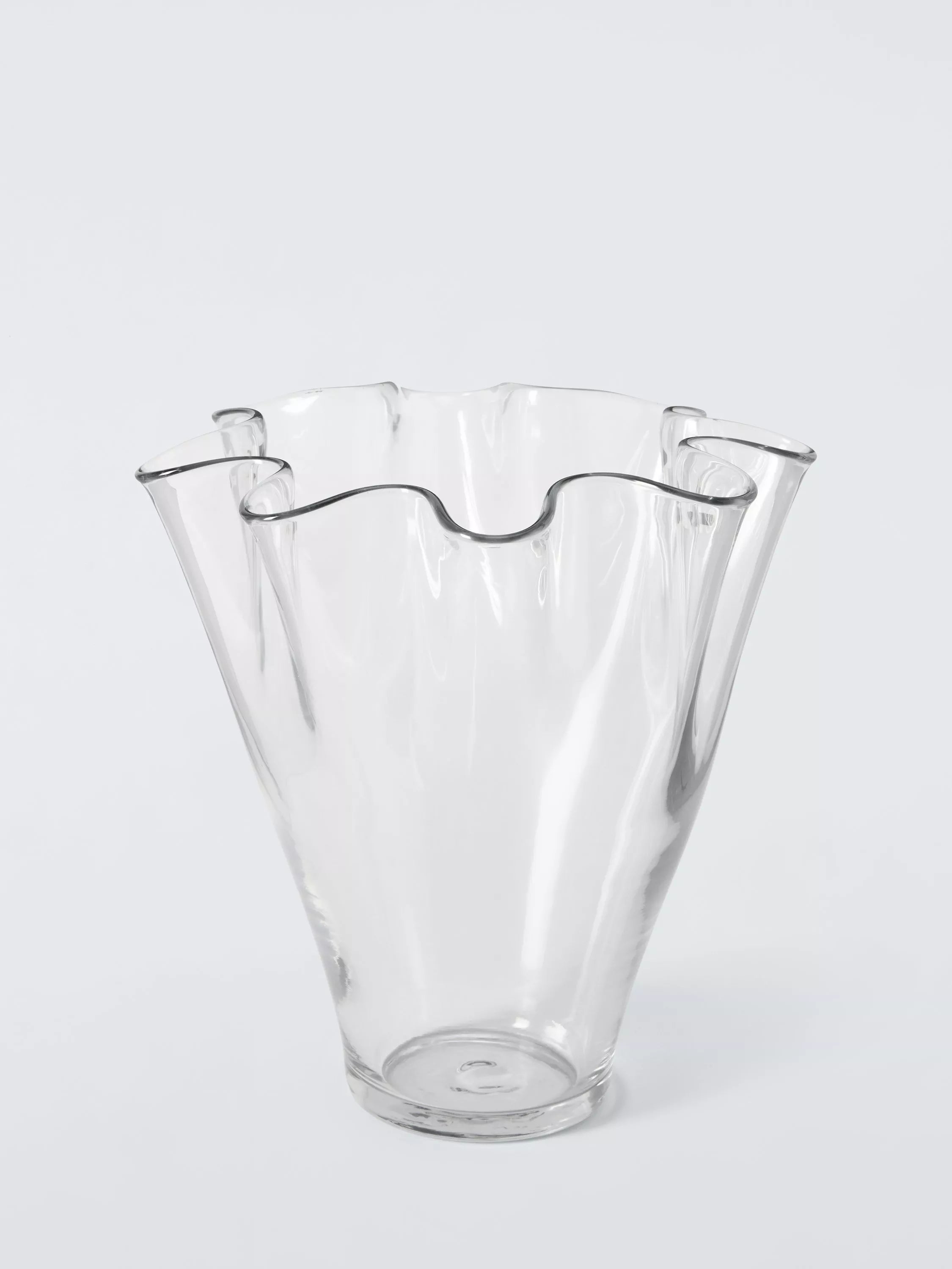 John Lewis glass vase handkerchief wave 28.7cm clear (British brand)