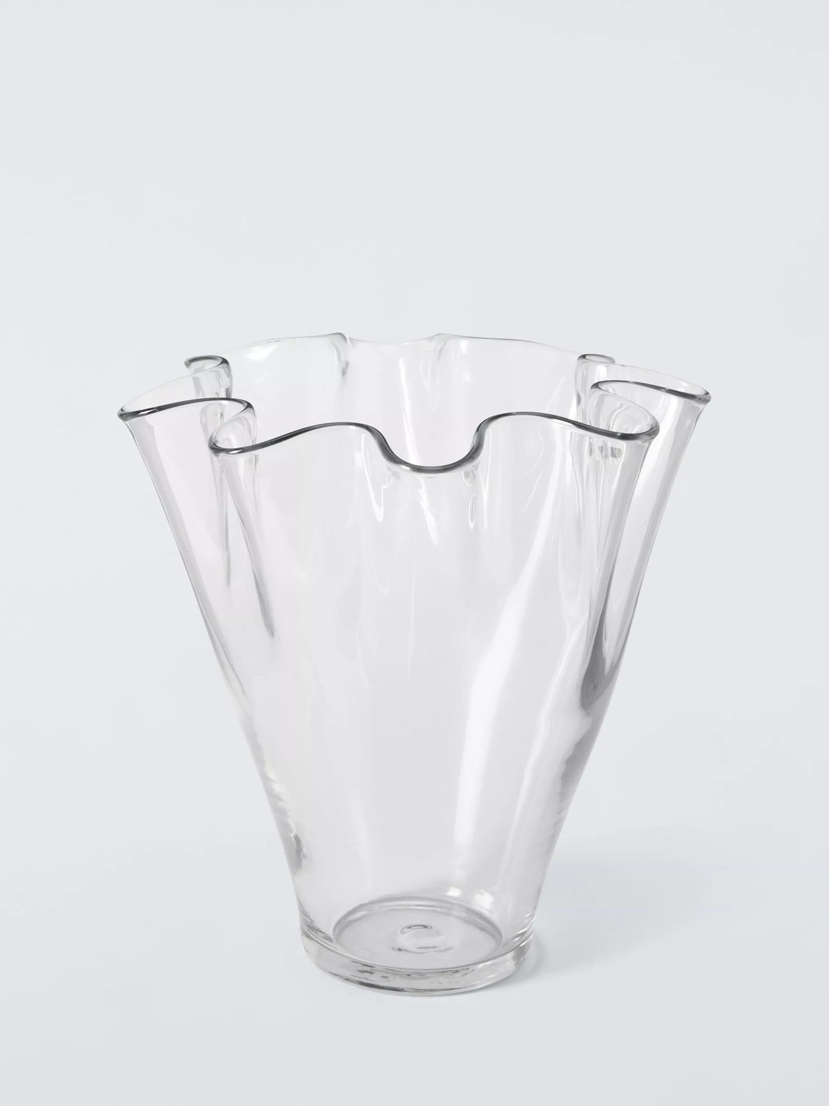 John Lewis glass vase handkerchief wave 28.7cm clear (British brand)