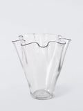 John Lewis glass vase handkerchief wave 28.7cm clear (British brand)