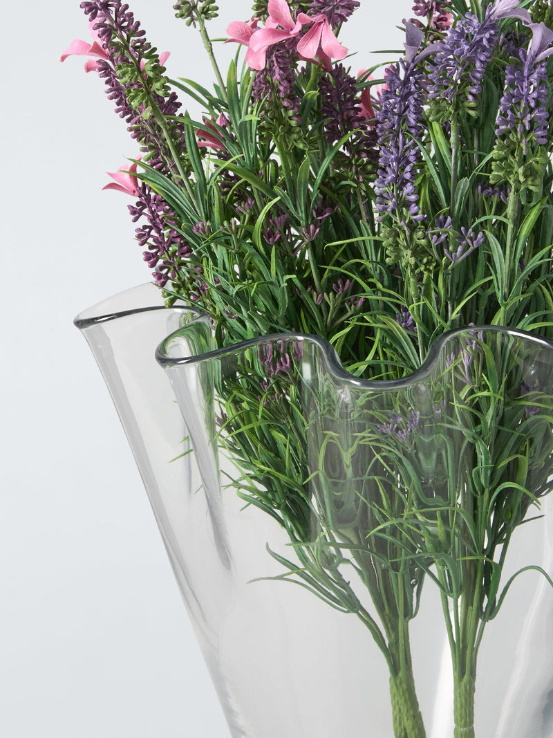 John Lewis glass vase handkerchief wave 28.7cm clear (British brand)