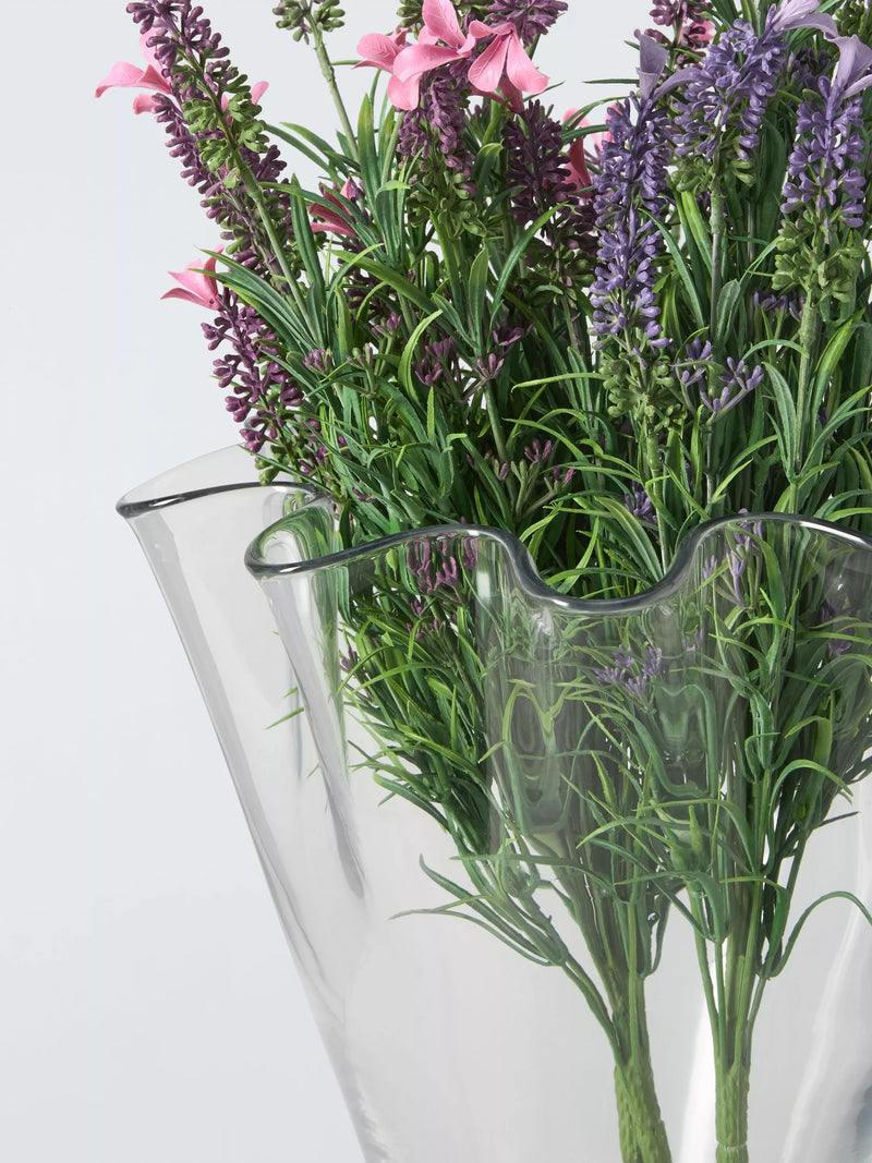 John Lewis glass vase handkerchief wave 28.7cm clear (British brand)