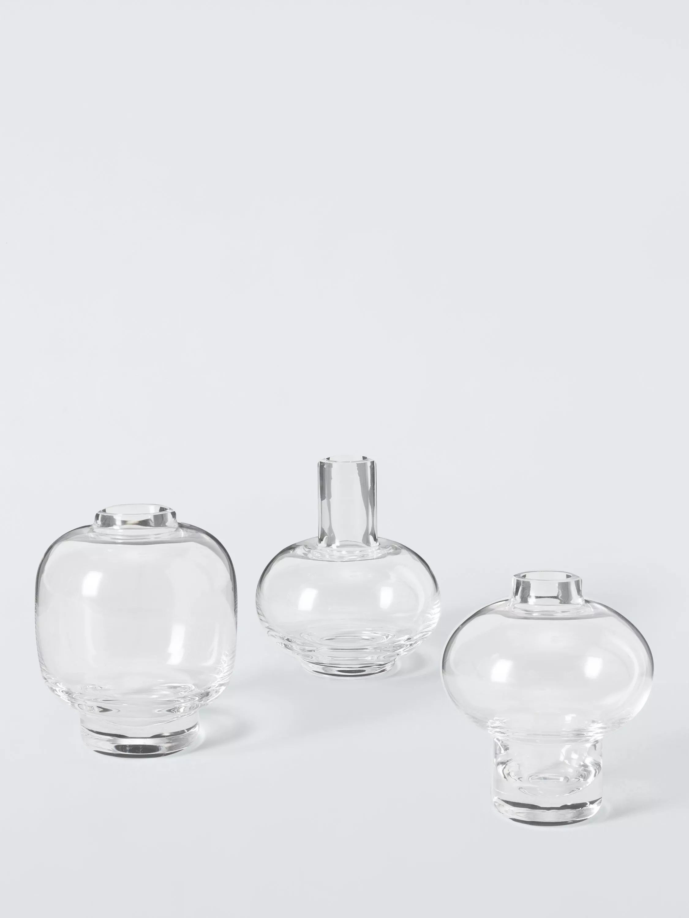 John Lewis glass bud vases set of 3 clear, UK version