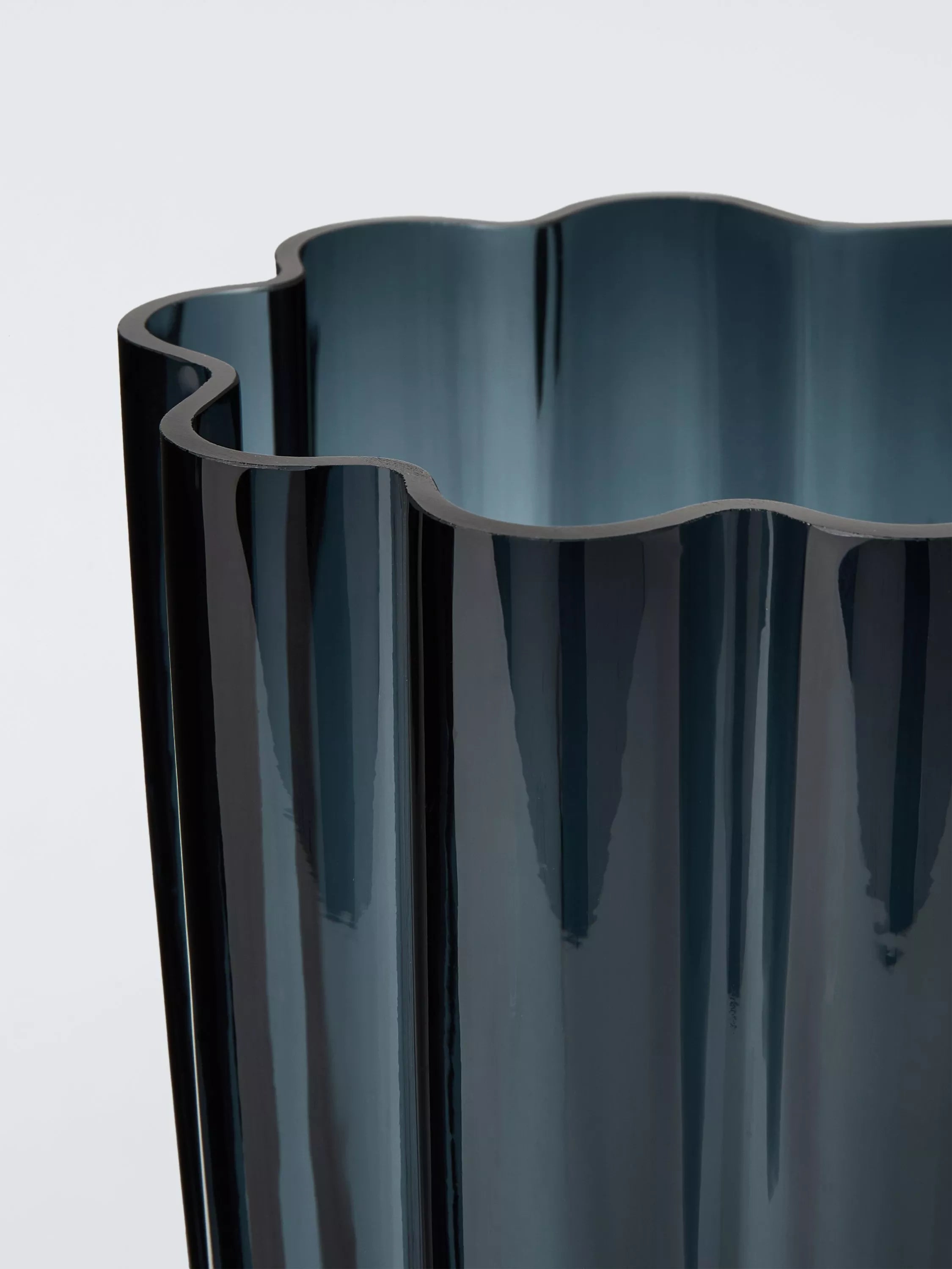 John Lewis ripple glass vase deep navy (British brand)