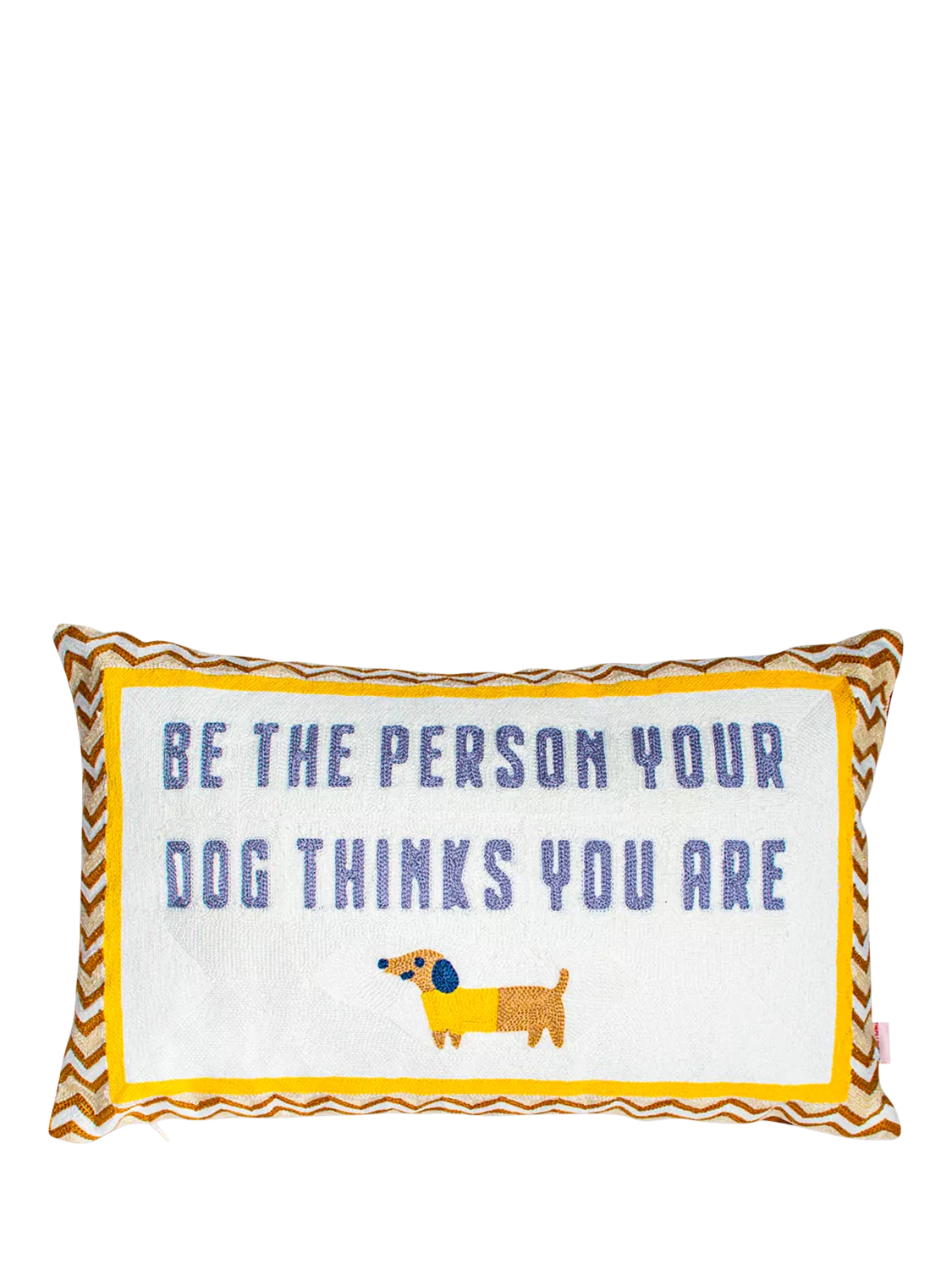 The Pillow Drop dachshund typography cushion 30x50cm (British brand)