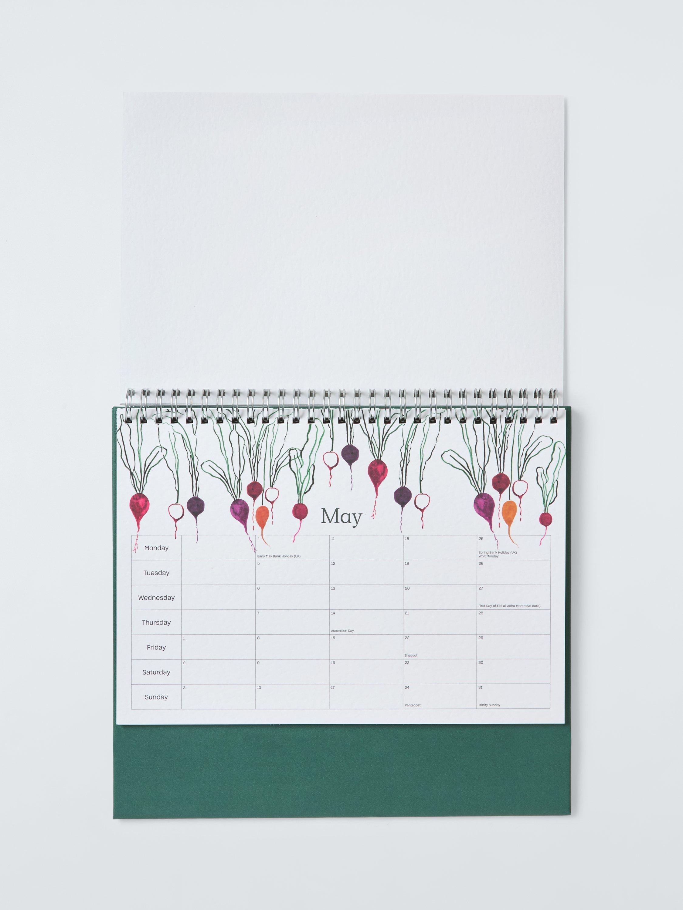 John Lewis X Deliciously Ella calendar with seasonal veg for 2026, imported from the UK