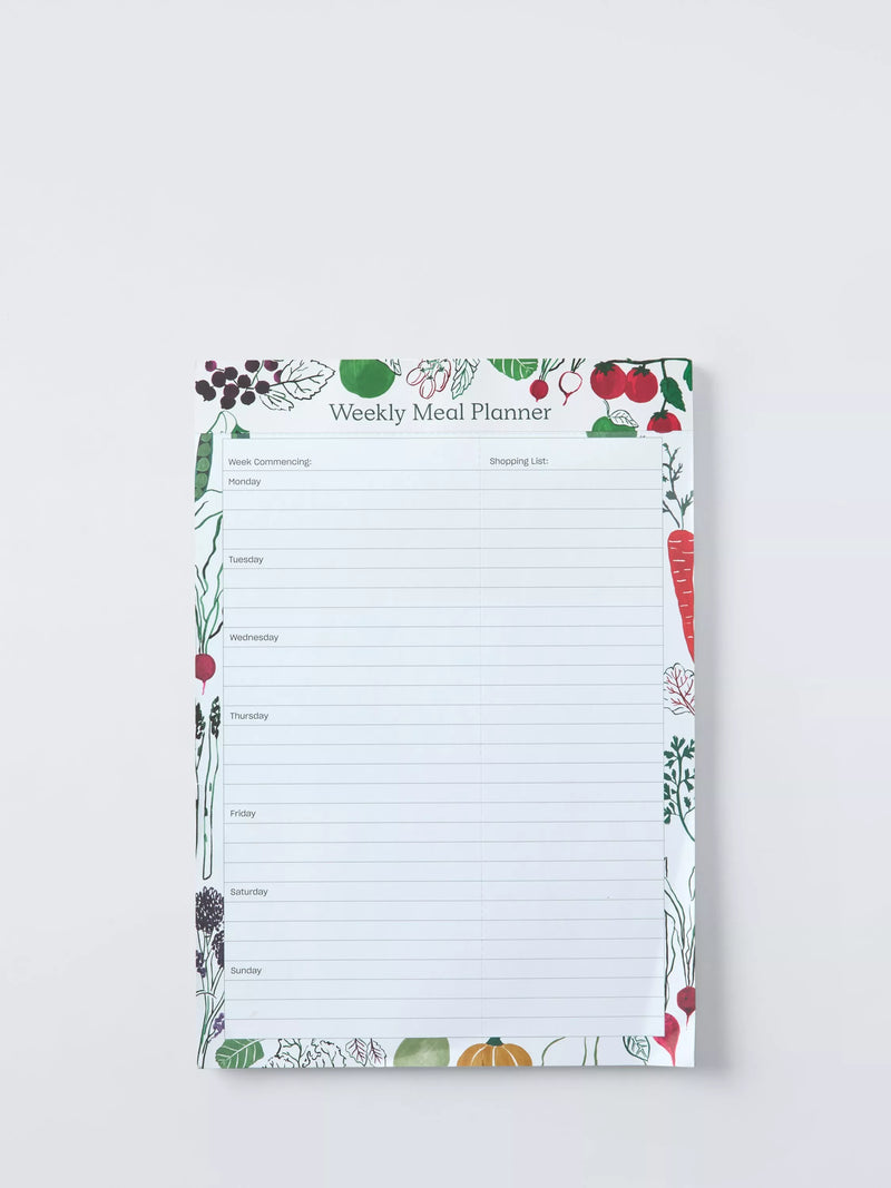 John Lewis X Deliciously Ella green magnetic meal planner A4 - British product