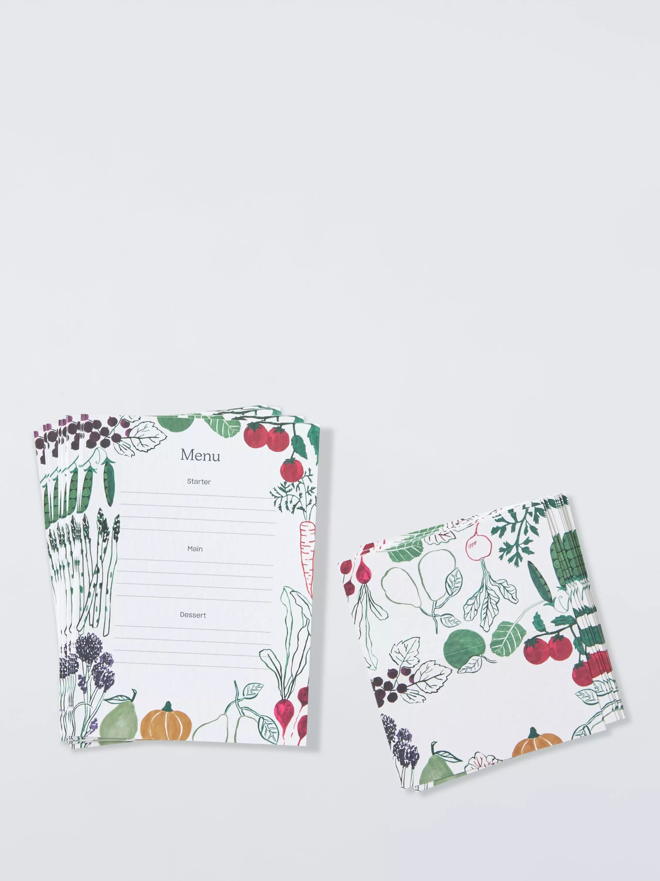 John Lewis X Deliciously Ella blank menu and place cards hosting kit, UK version