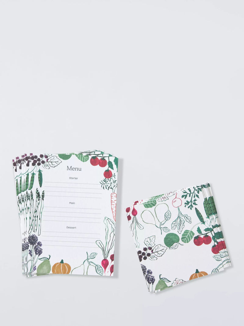 John Lewis X Deliciously Ella blank menu and place cards hosting kit, UK version